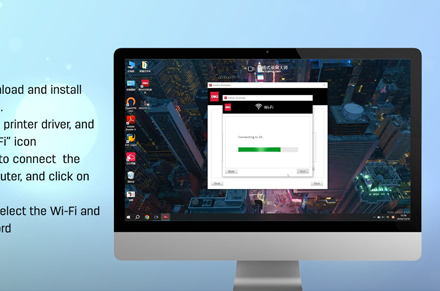 طابعة Deli (توصيل wi-fi عبر كمبيوتر يعمل بنظام Windows)