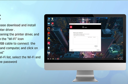 طابعة Deli (توصيل wi-fi عبر كمبيوتر يعمل بنظام Windows)