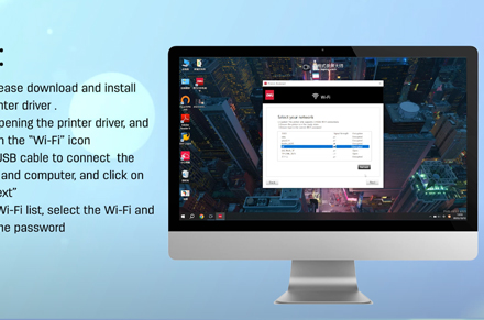 طابعة Deli (توصيل wi-fi عبر كمبيوتر يعمل بنظام Windows)