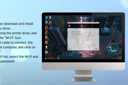 طابعة Deli (توصيل wi-fi عبر كمبيوتر يعمل بنظام Windows)