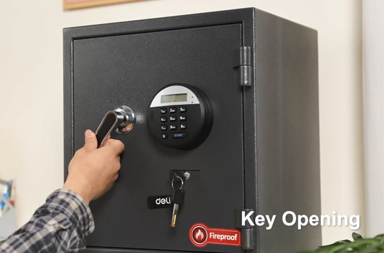 صندوق مقاوم للحريق من سلسلة 01 Deli ET580 بكلمة مرور إلكترونية